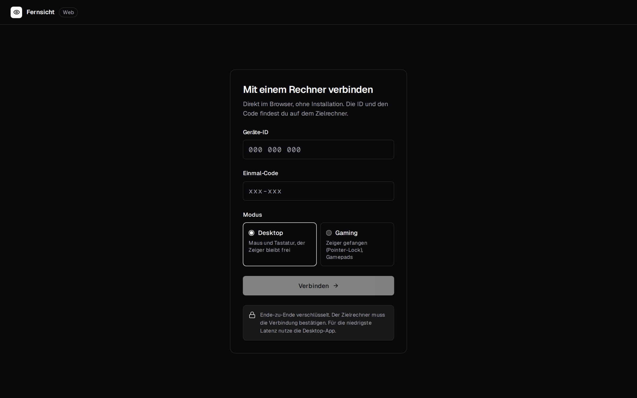 The web viewer's connect page