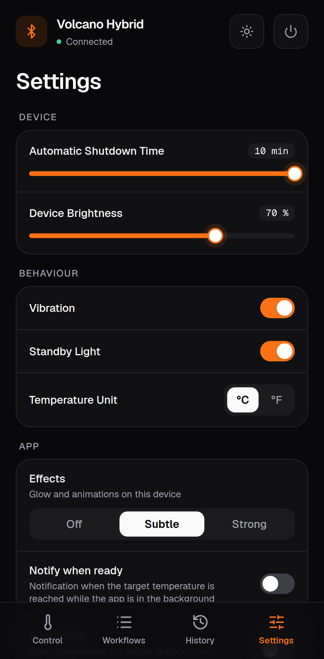 Desktop settings